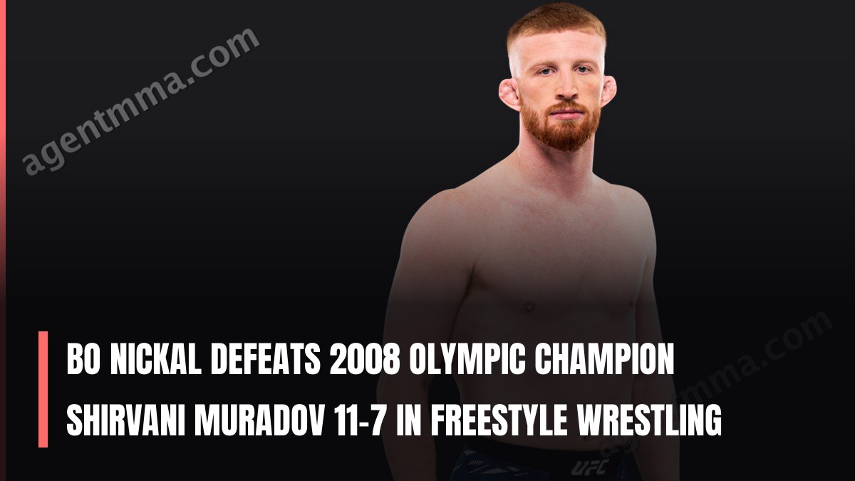 Bo Nickal defeats 2008 Olympic champion Shirvani Muradov 11-7 in freestyle wrestling
