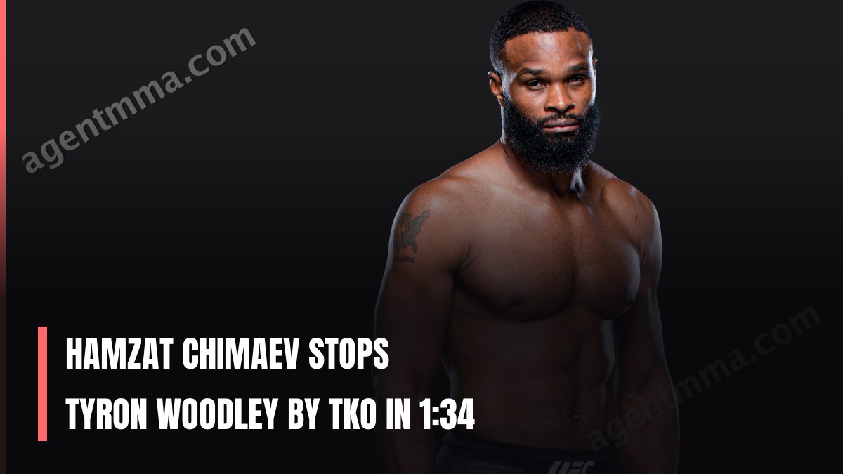 Hamzat Chimaev Stops Tyron Woodley by TKO in 1:34
