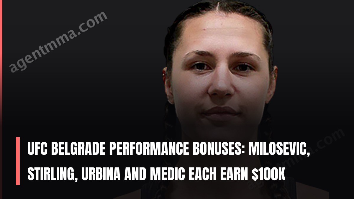 UFC Belgrade Performance Bonuses: Milosevic, Stirling, Urbina and Medic Each Earn $100K
