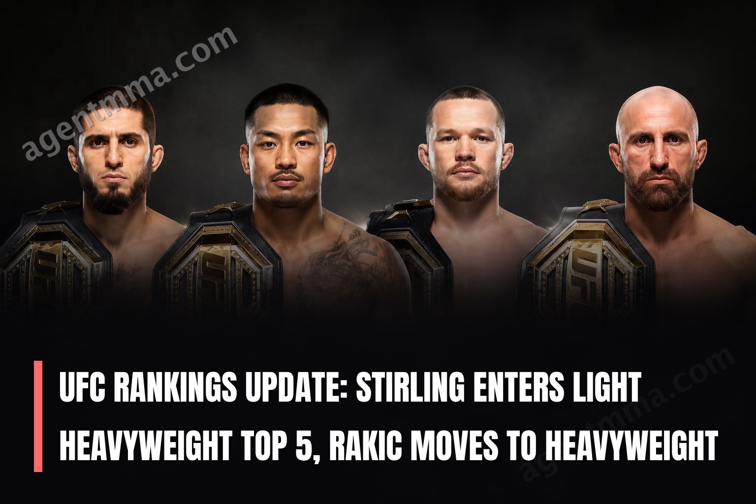 UFC Rankings Update: Stirling Enters Light Heavyweight Top 5, Rakic Moves to Heavyweight
