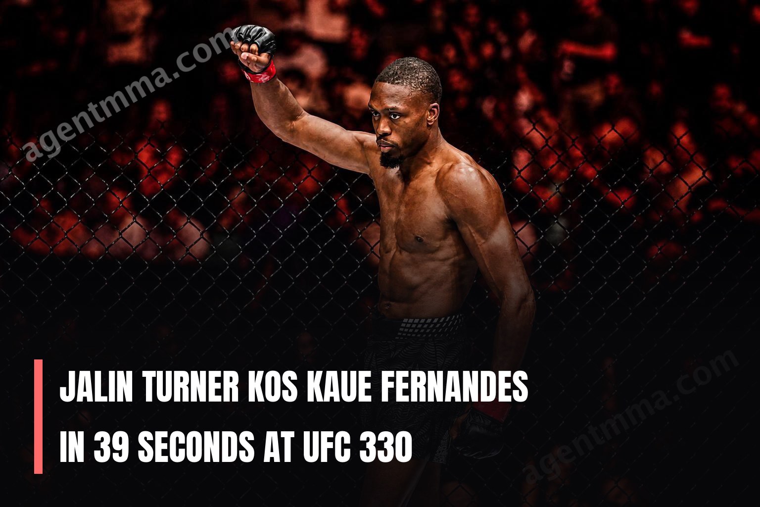 Jalin Turner noquea a Kaue Fernandes en 39 segundos en UFC 330