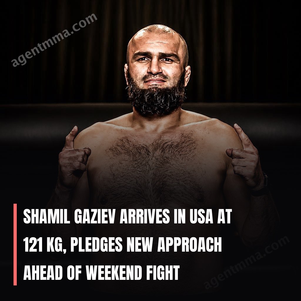 Shamil Gaziev llega a Estados Unidos pesando 121 kg, promete nuevo enfoque antes de pelea de fin de semana