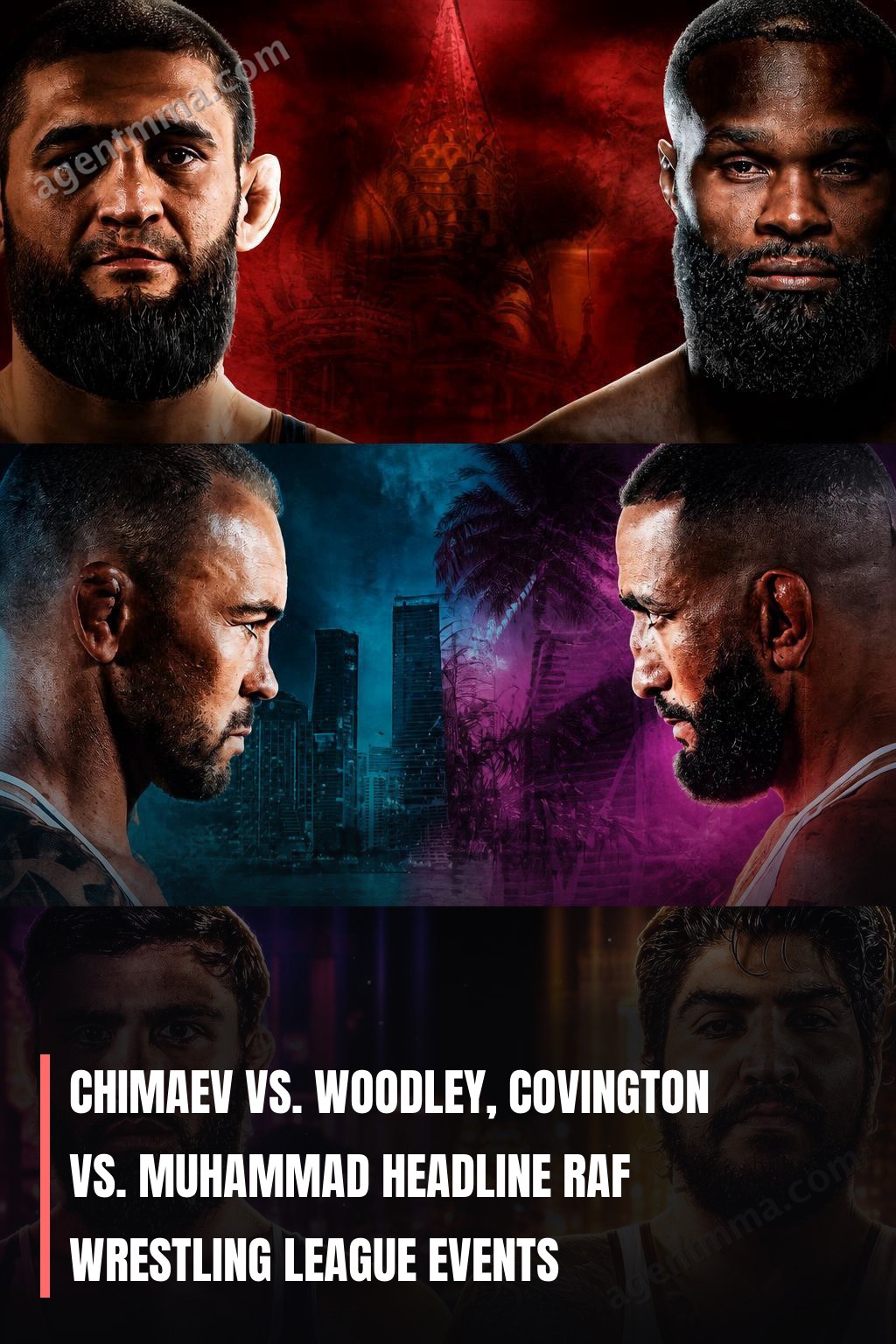 Chimaev vs. Woodley, Covington vs. Muhammad headline RAF wrestling league events