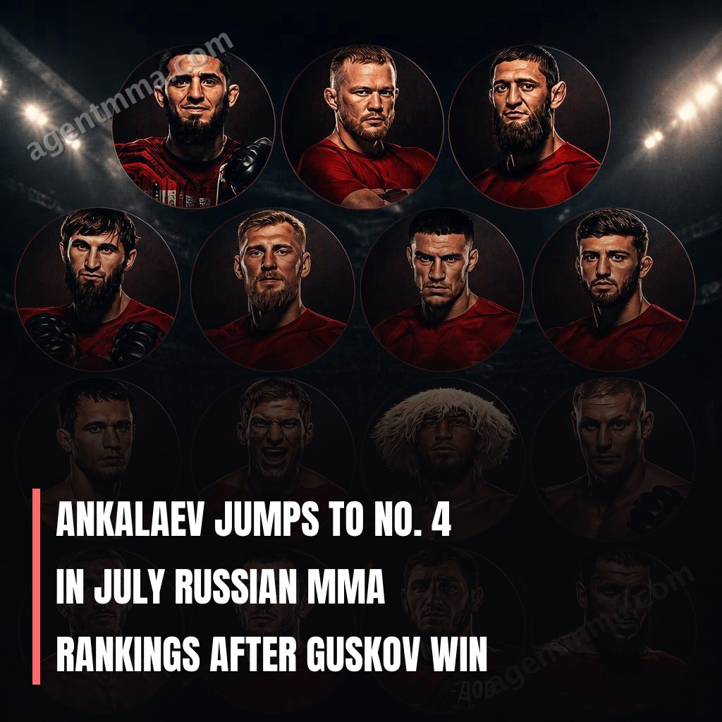 Ankalaev Jumps to No. 4 in July Russian MMA Rankings After Guskov Win
