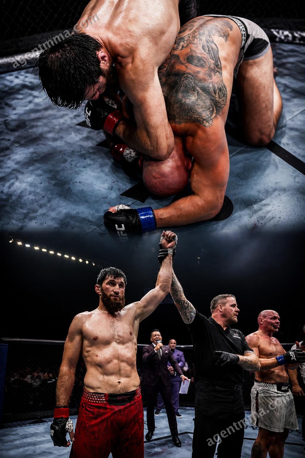 Magomed Ankalaev TKOs Bogdan Guskov in Round 5 at UFC Abu Dhabi