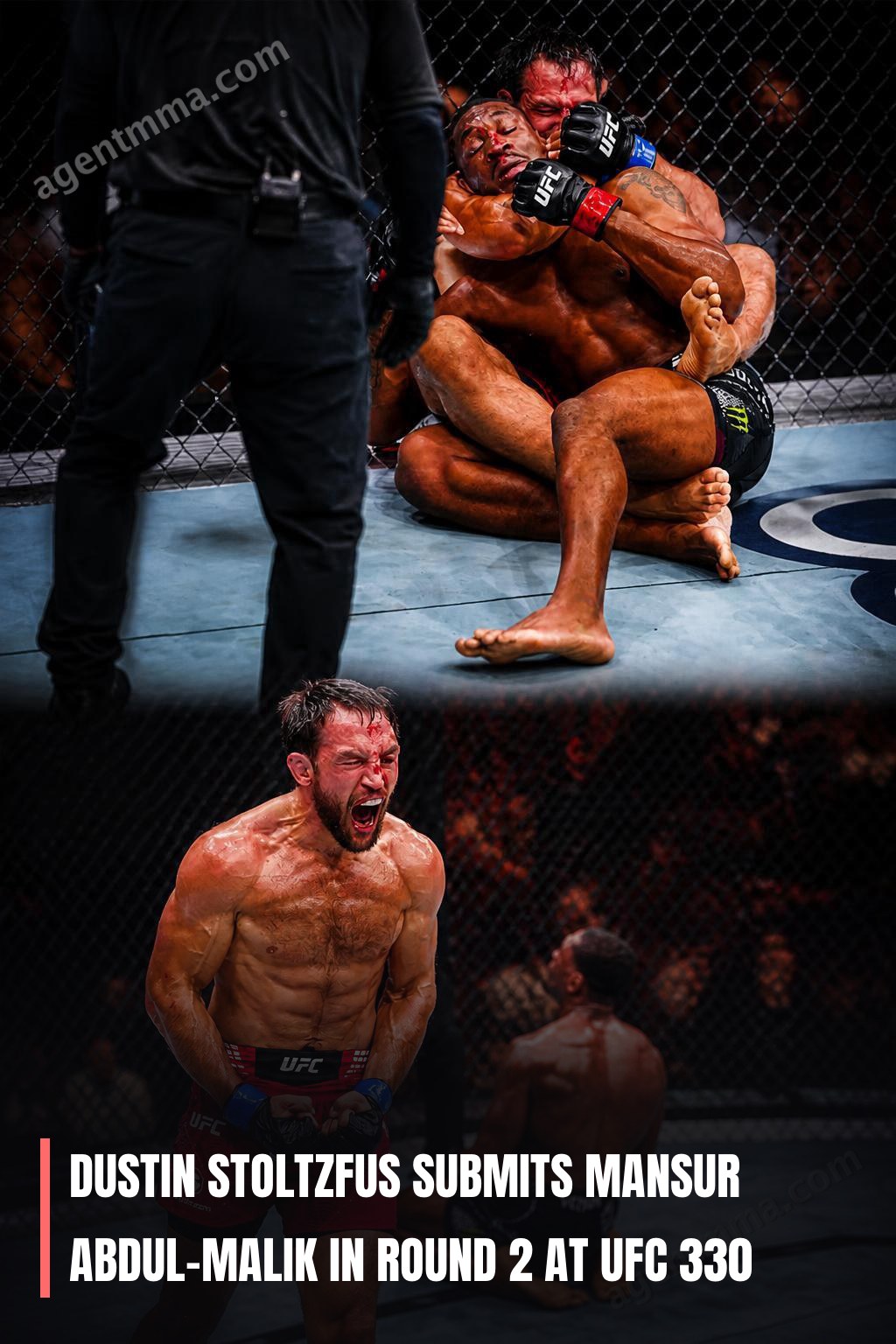 Dustin Stoltzfus submete Mansur Abdul-Malik no Round 2 do UFC 330
