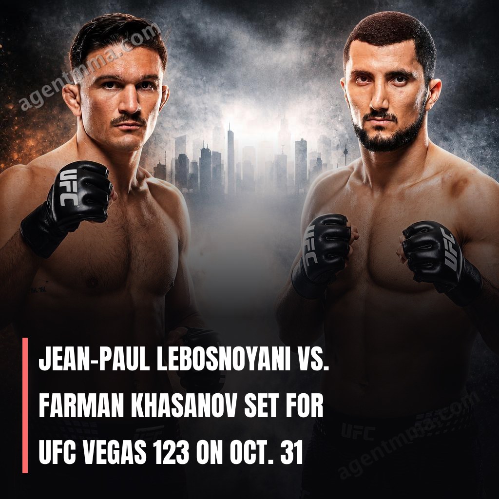 Jean-Paul Lebosnoyani vs. Farman Khasanov prévu pour l'UFC Vegas 123 le 31 oct.