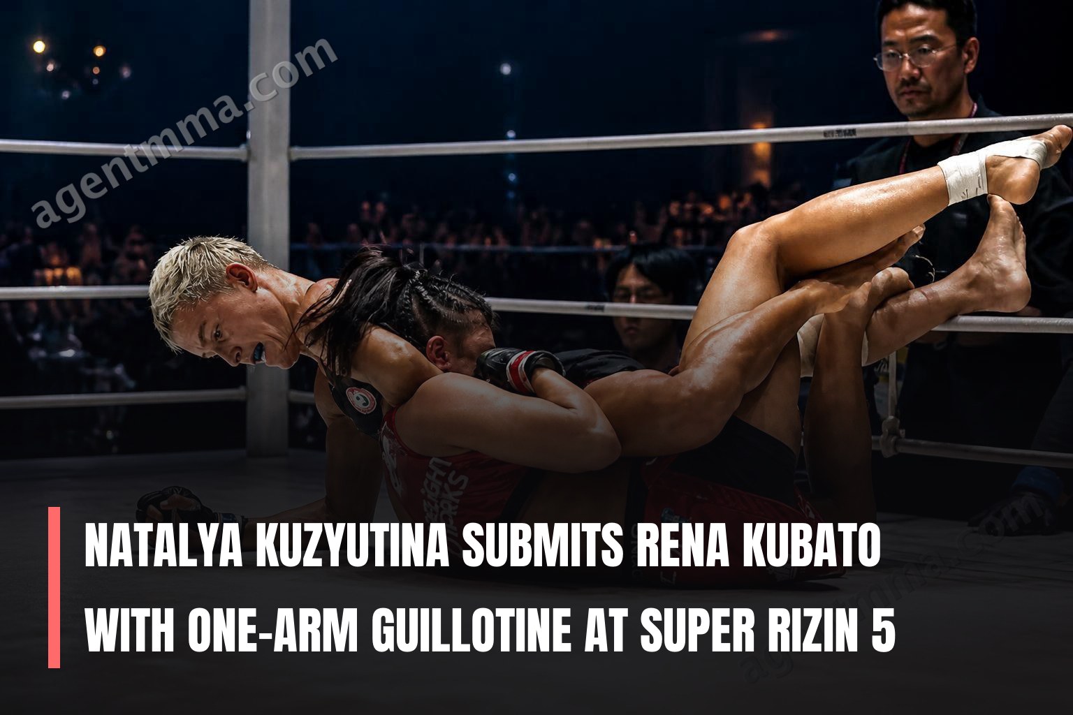 Natalya Kuzyutina submits Rena Kubato with one-arm guillotine at Super Rizin 5