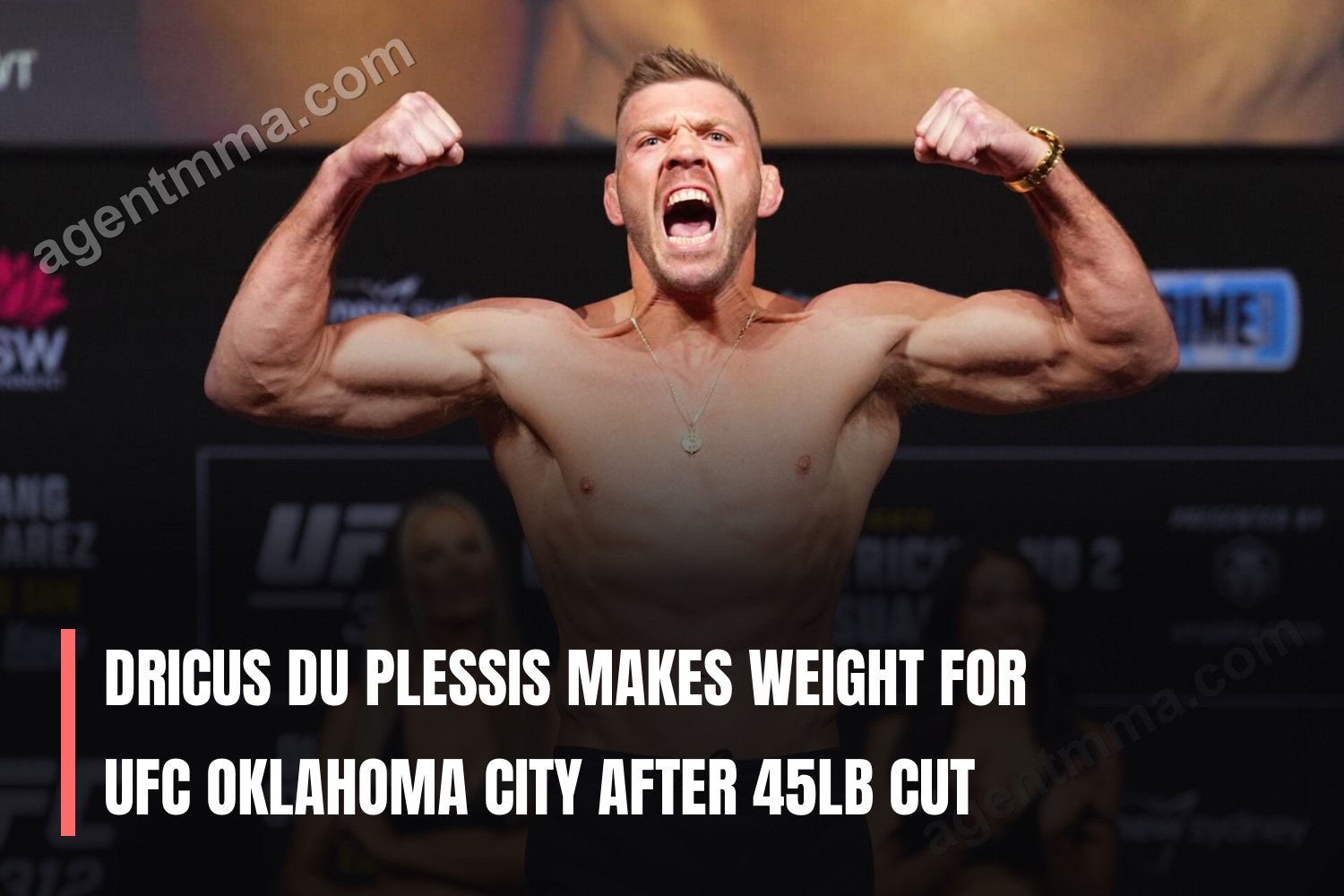 Dricus Du Plessis makes weight for UFC Oklahoma City after 45lb cut