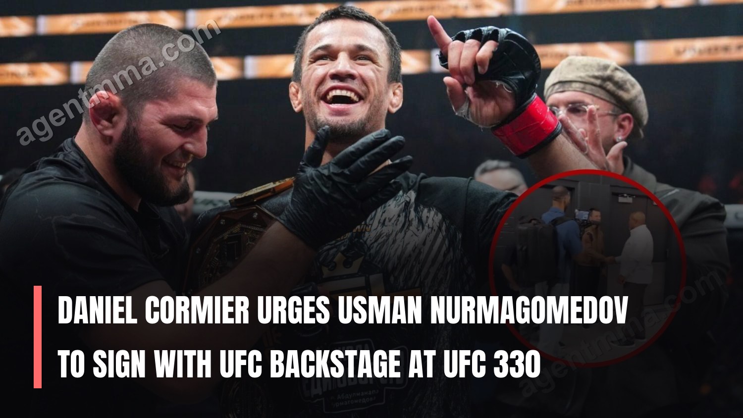 Daniel Cormier urges Usman Nurmagomedov to sign with UFC backstage at UFC 330