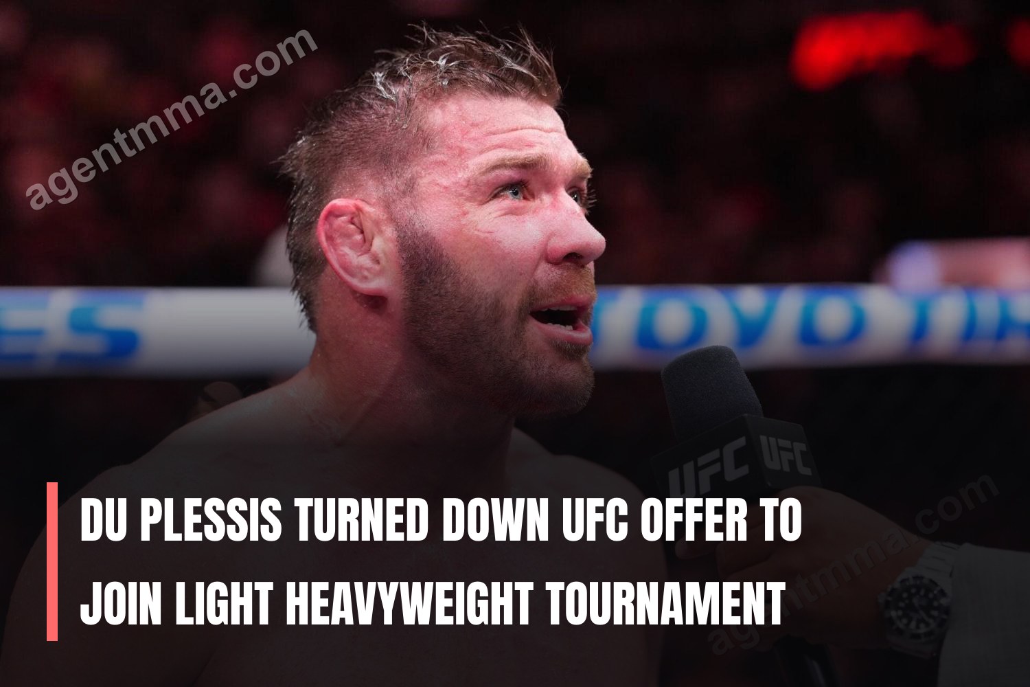 Ду Плесси UFC-тың light heavyweight турнирге қатысудан бас тартты