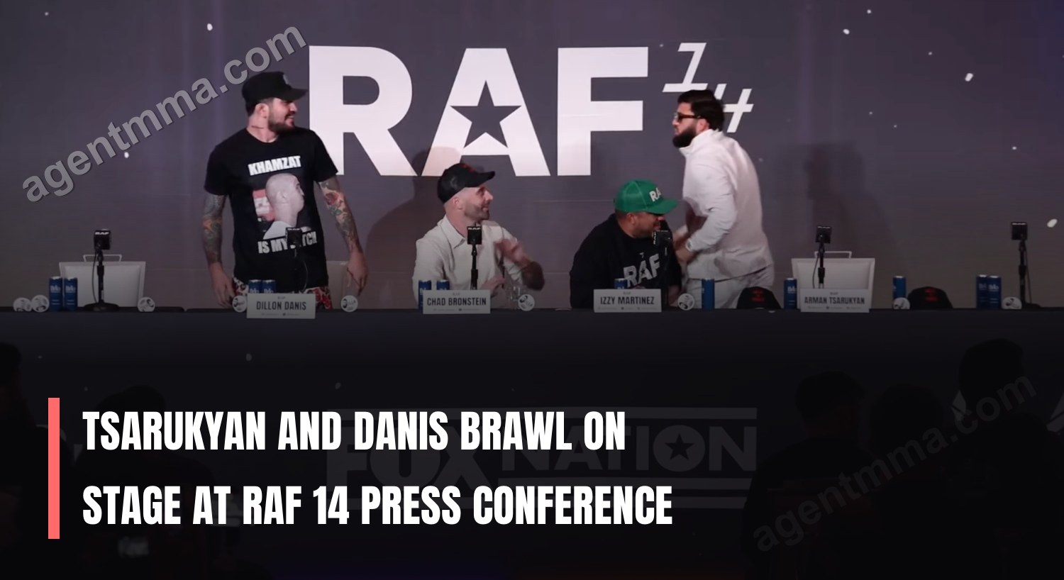 Tsarukyan and Danis brawl on stage at RAF 14 press conference