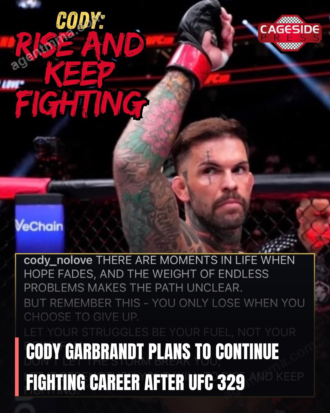 Cody Garbrandt Plans to Continue Fighting Career After UFC 329