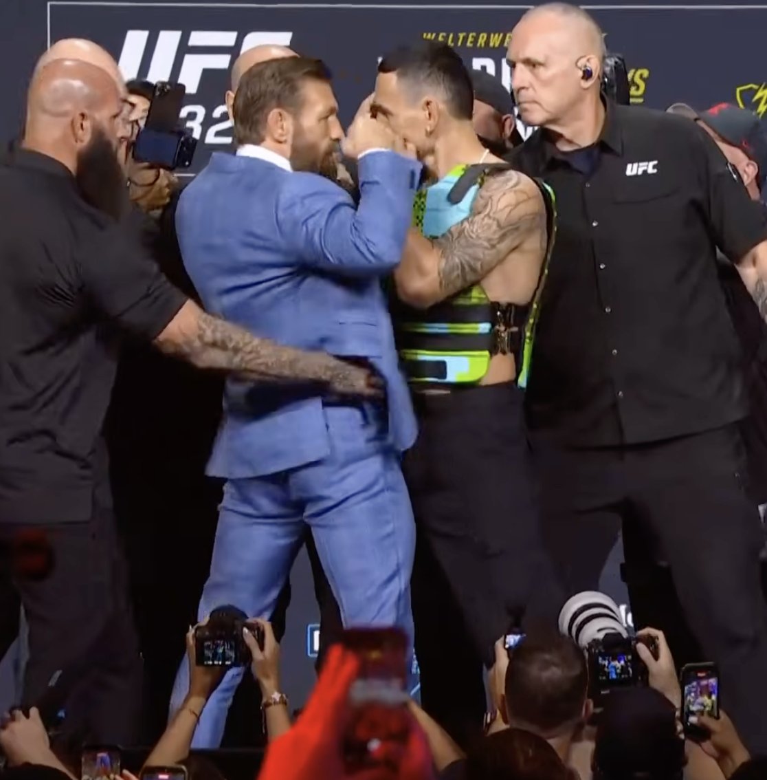 McGregor Rips Off Holloway's Sunglasses, Rejects Handshake at UFC 329 Faceoff