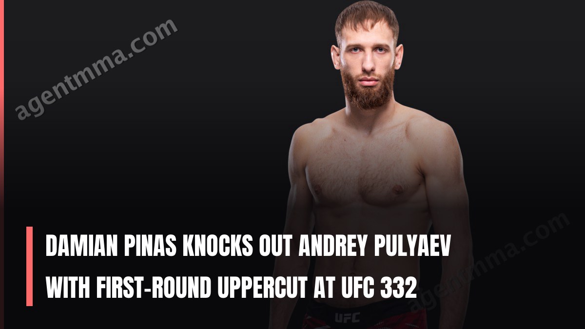 Damian Pinas knocks out Andrey Pulyaev with first-round uppercut at UFC 332