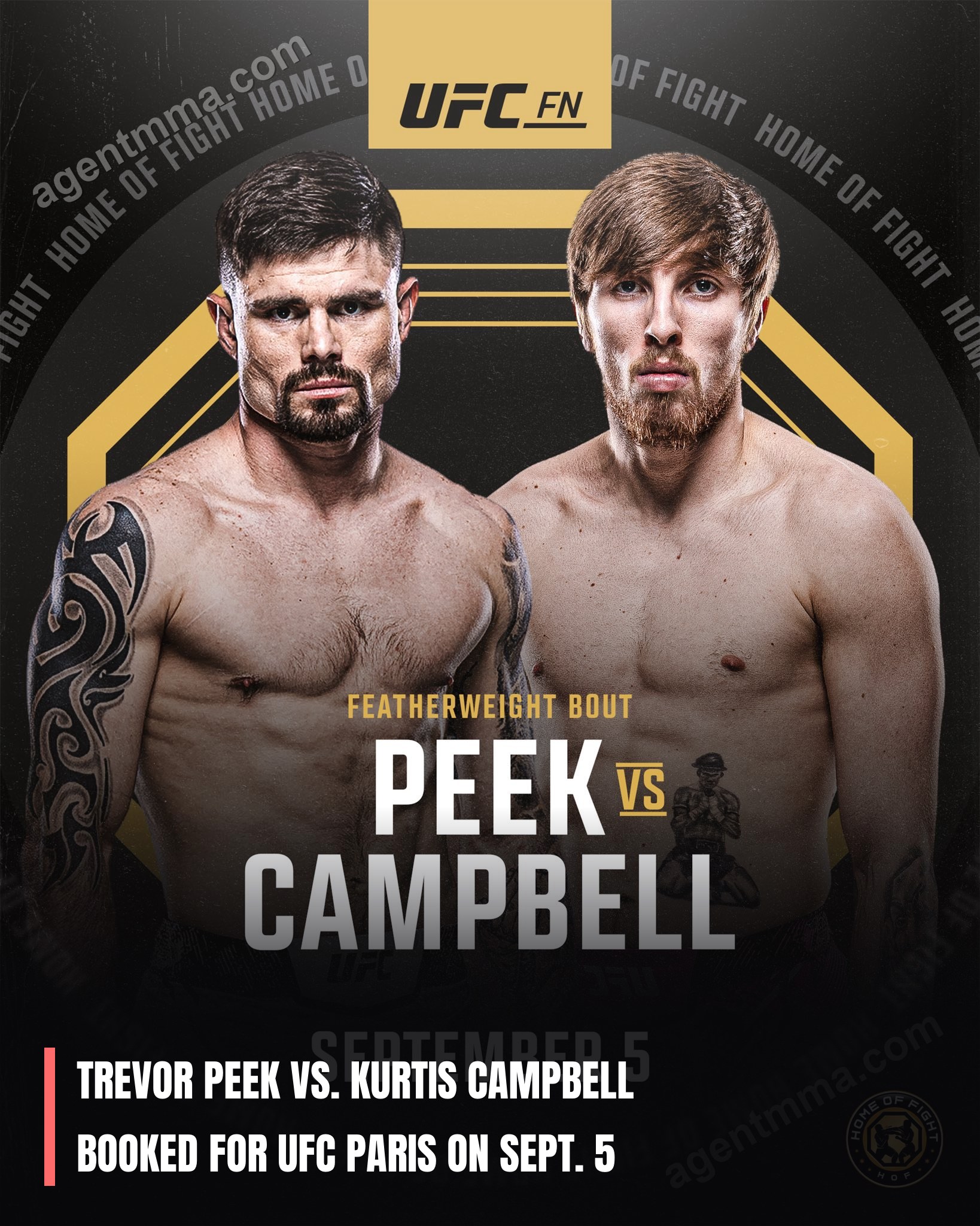 Trevor Peek vs. Kurtis Campbell booked for UFC Paris on Sept. 5