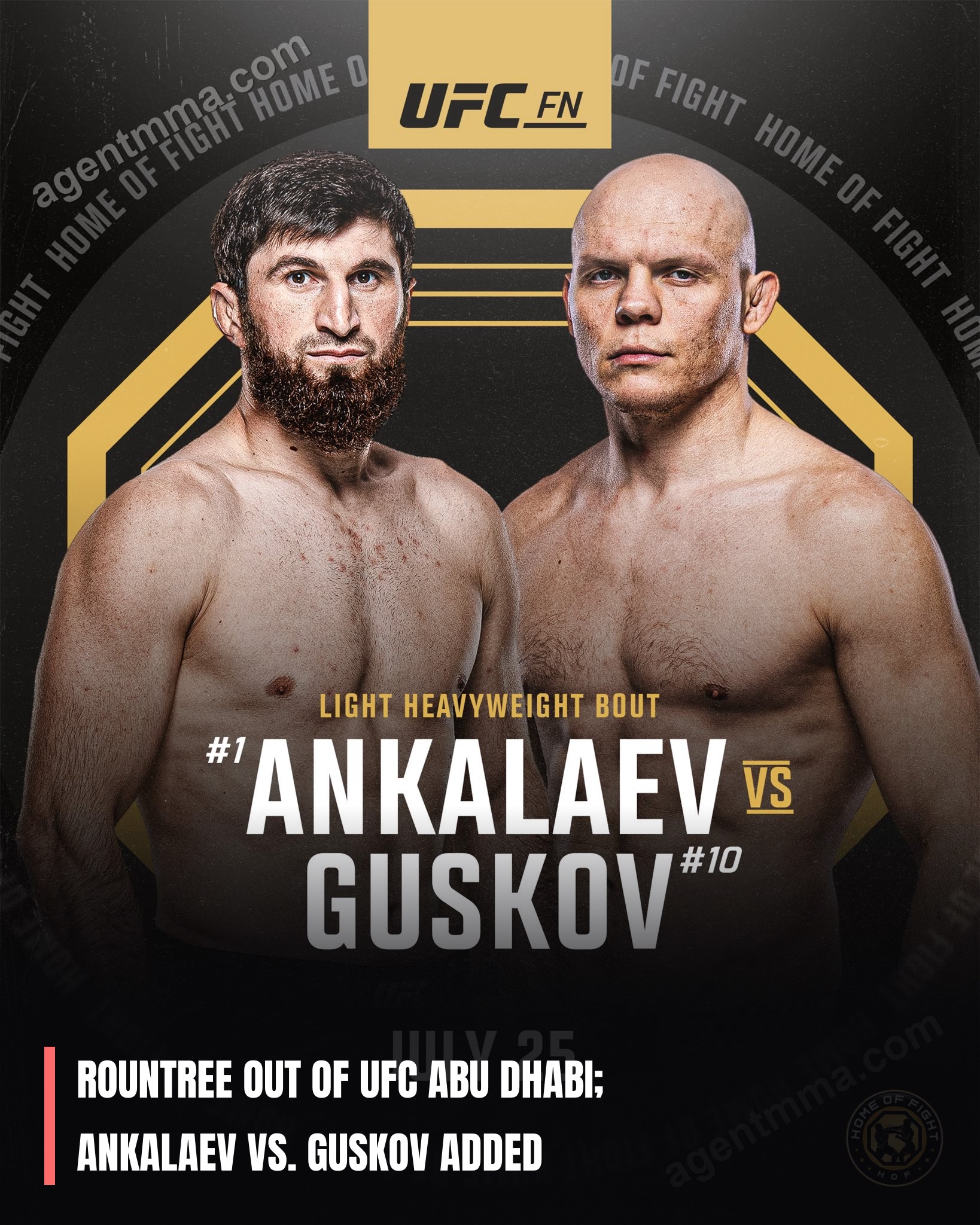 Rountree Out of UFC Abu Dhabi; Ankalaev vs. Guskov Added