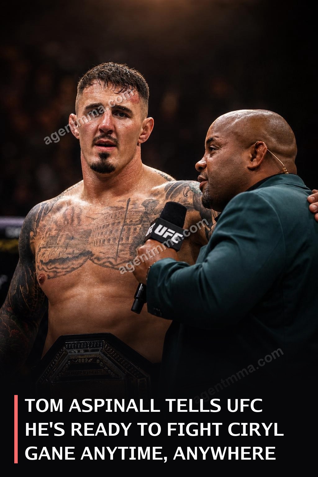 Tom Aspinall le dice a la UFC que está listo para pelear contra Ciryl Gane en cualquier momento y lugar