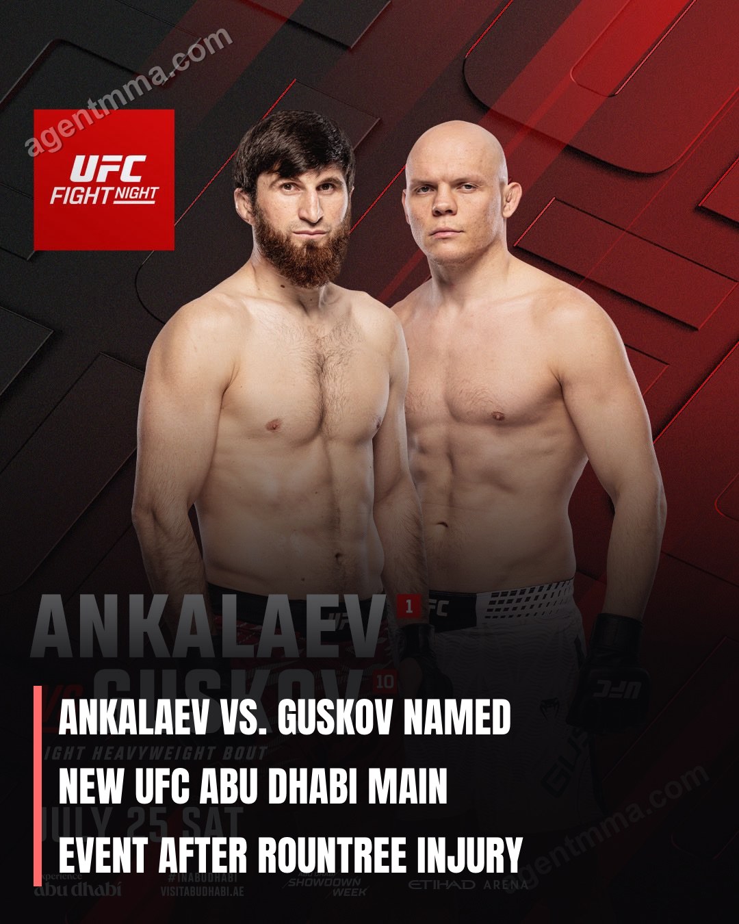 Ankalaev vs. Guskov nombrado nuevo evento estelar de UFC Abu Dabi tras lesión de Rountree