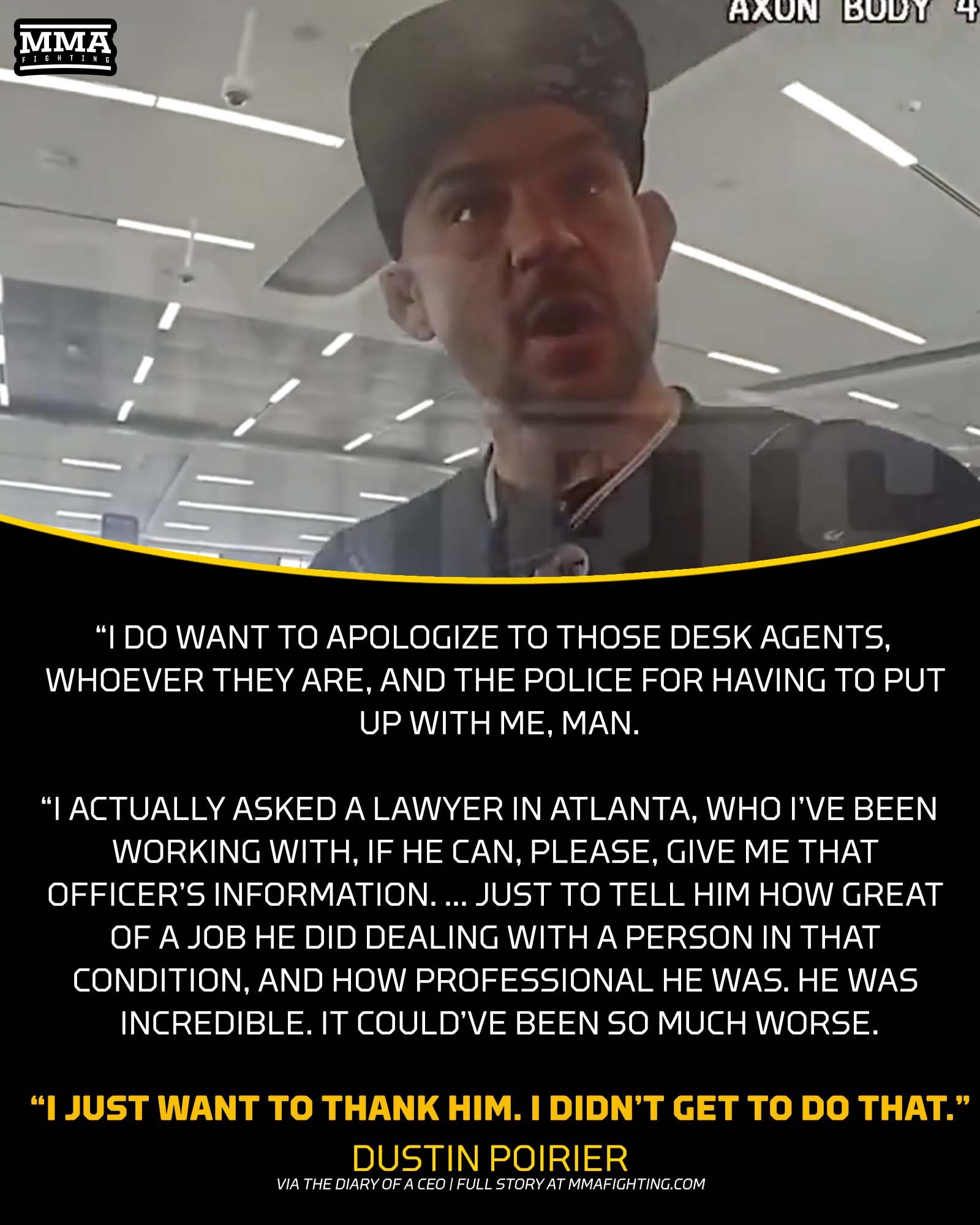 Dustin Poirier reflects on video of his airport arrest