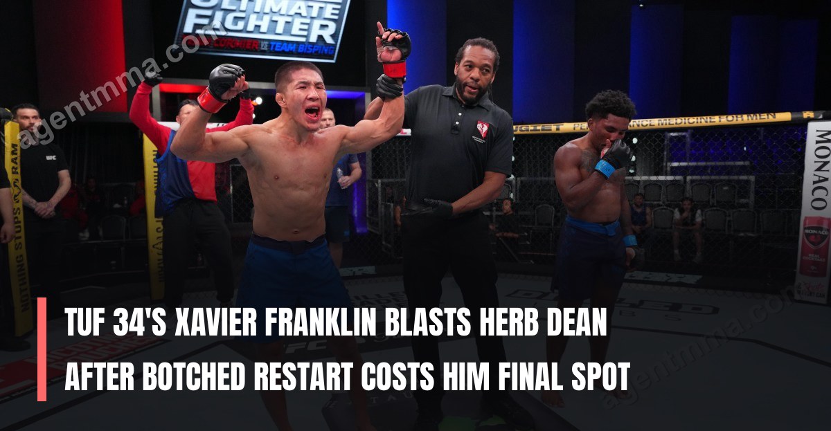 Xavier Franklin do TUF 34 critica Herb Dean após reinício polêmico que o custou uma vaga na final