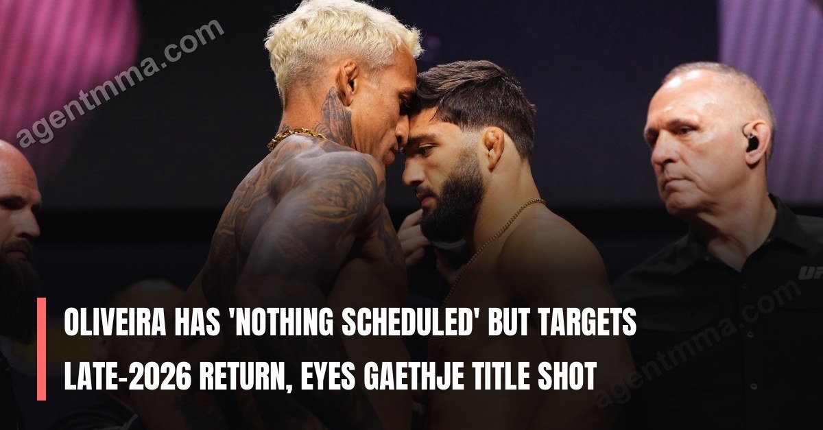 Oliveira 'não tem nada agendado', mas almeja retorno no final de 2026, de olho em luta de título contra Gaethje
