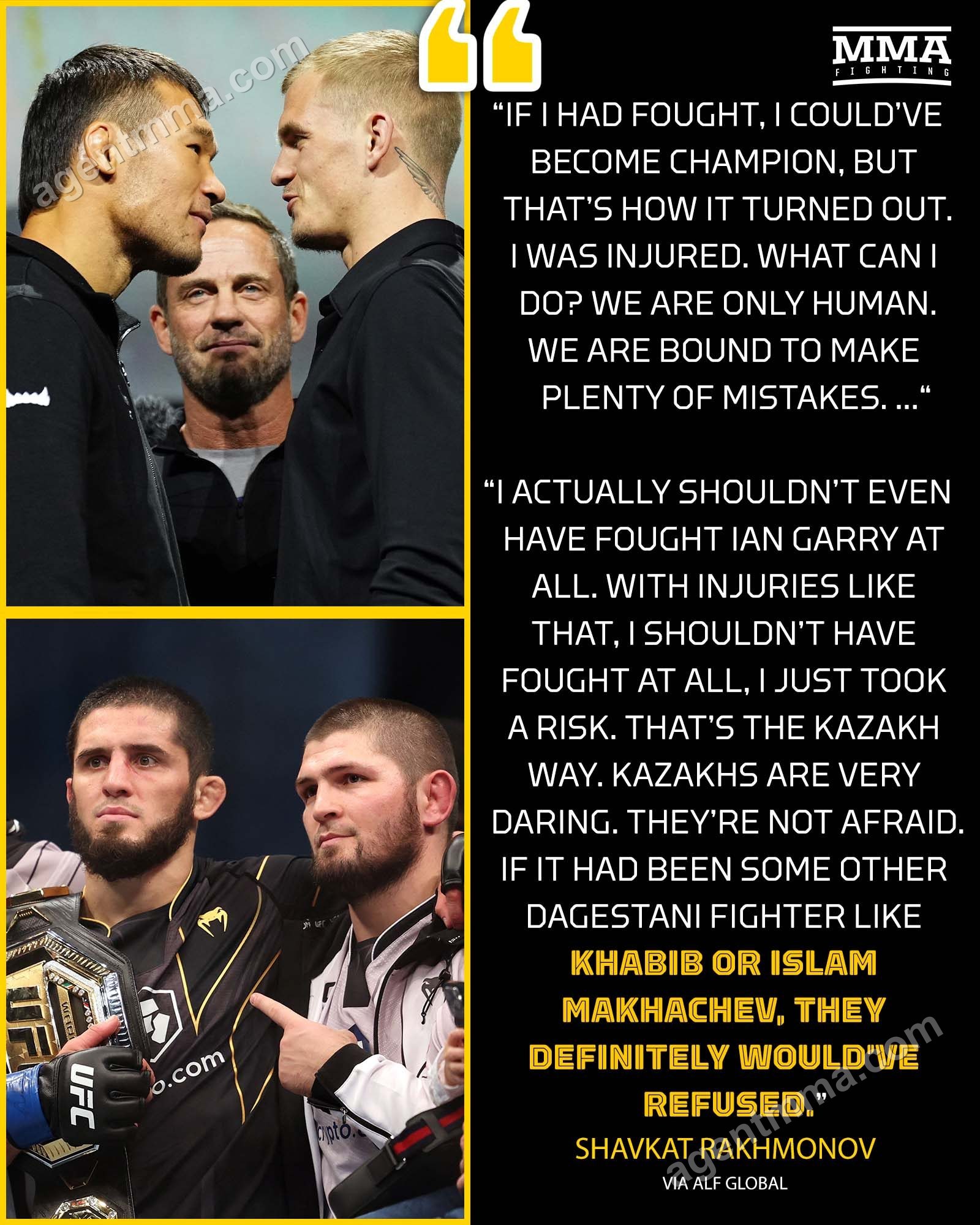Rakhmonov Reveals He Fought Ian Machado Garry With Torn Meniscus and ACL