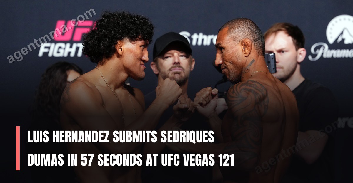 Luis Hernandez Submits Sedriques Dumas in 57 Seconds at UFC Vegas 121