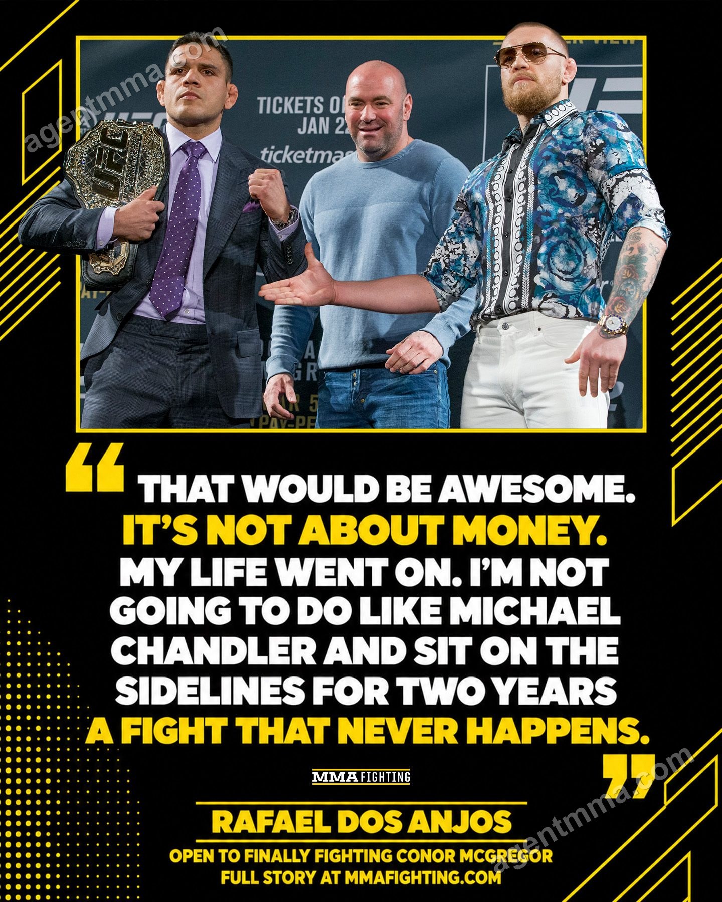 Rafael dos Anjos open to Conor McGregor fight but won't wait like Chandler