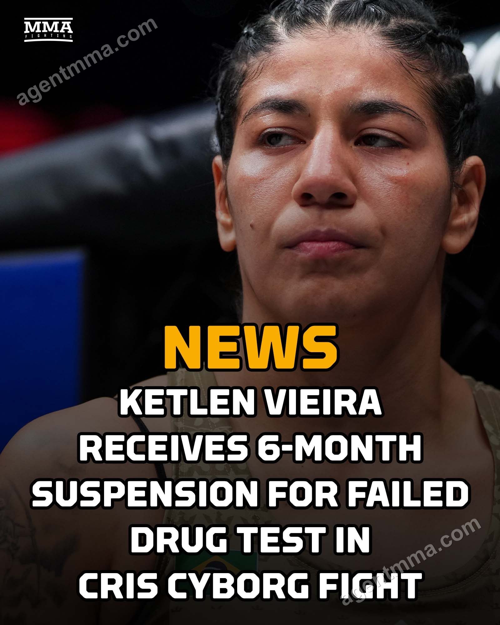Ketlen Vieira écope d'une suspension de six mois pour un contrôle antidopage positif avant son combat contre Cris Cyborg
