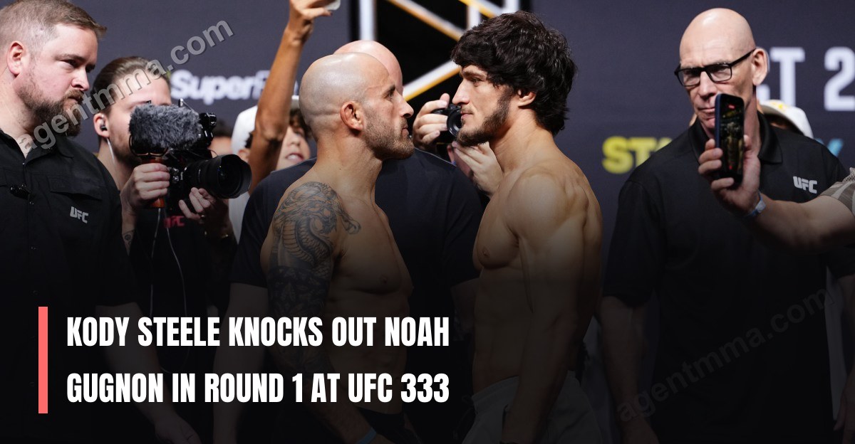 Kody Steele knocks out Noah Gugnon in Round 1 at UFC 333