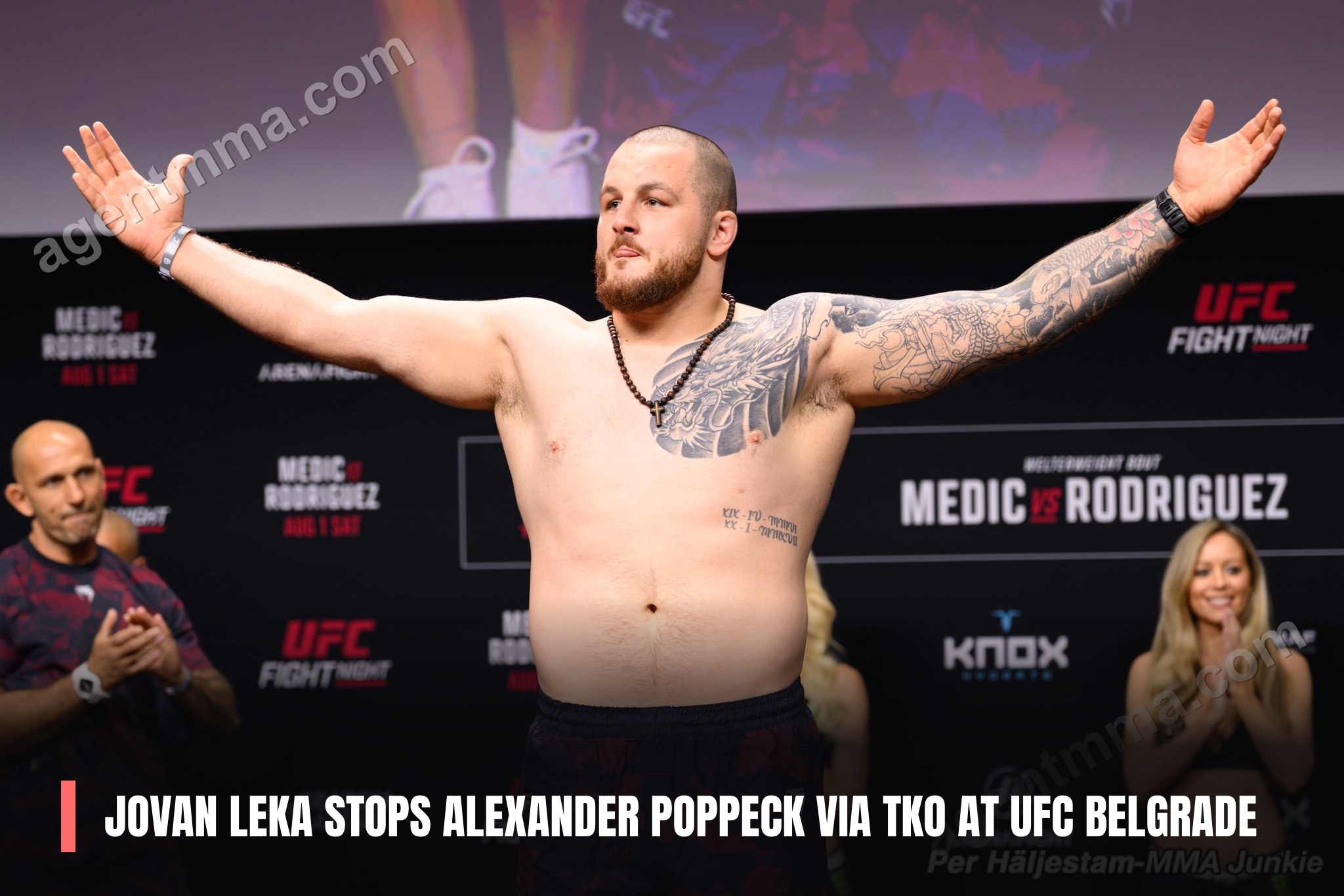 Jovan Leka Stops Alexander Poppeck via TKO at UFC Belgrade