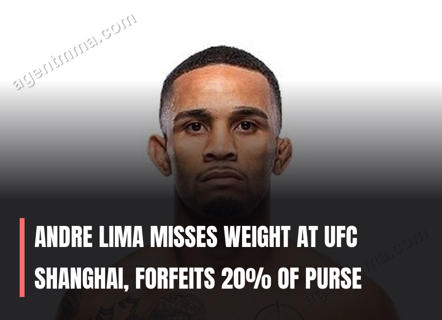 Andre Lima não bate o peso no UFC Shanghai e perde 20% de sua bolsa