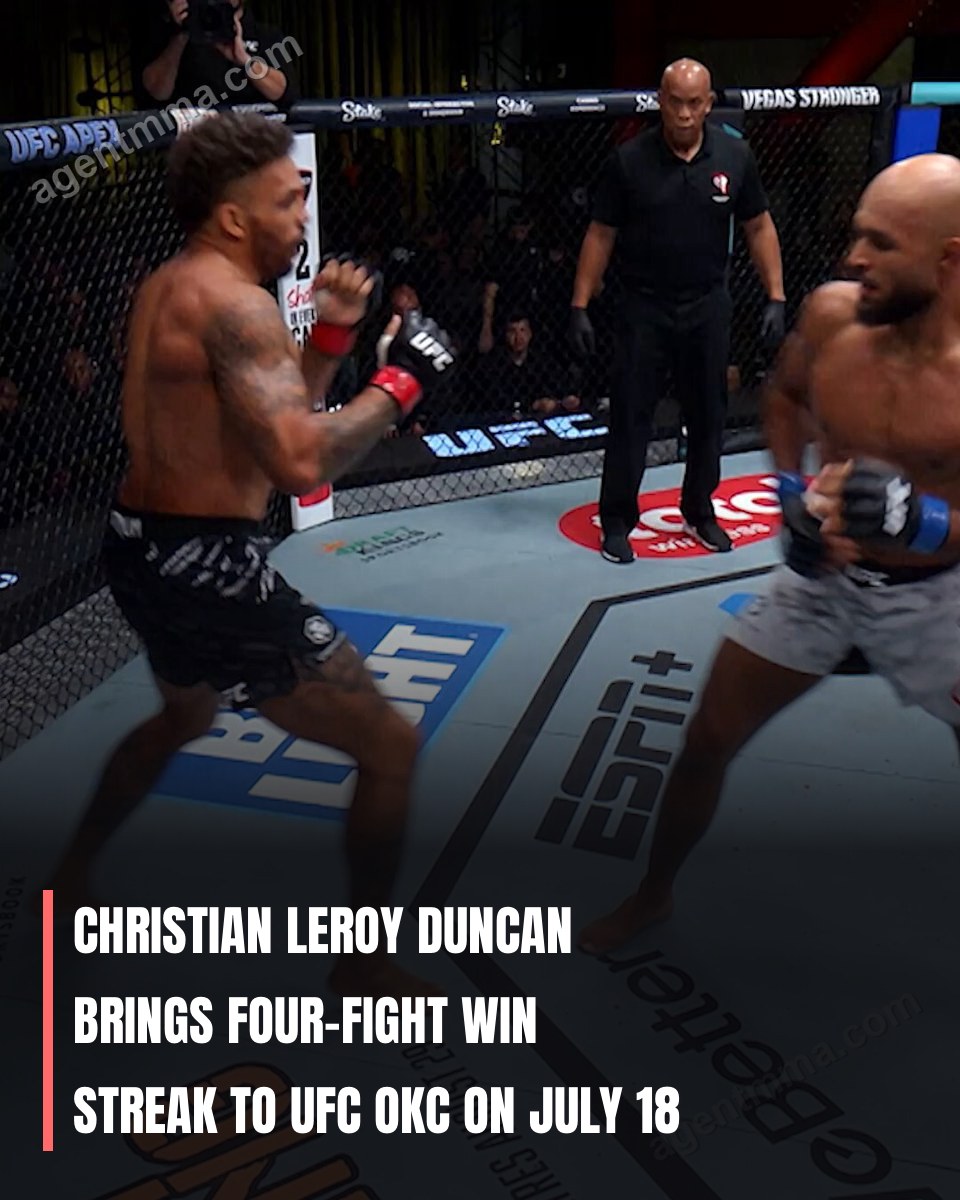 Christian Leroy Duncan brings four-fight win streak to UFC OKC on July 18
