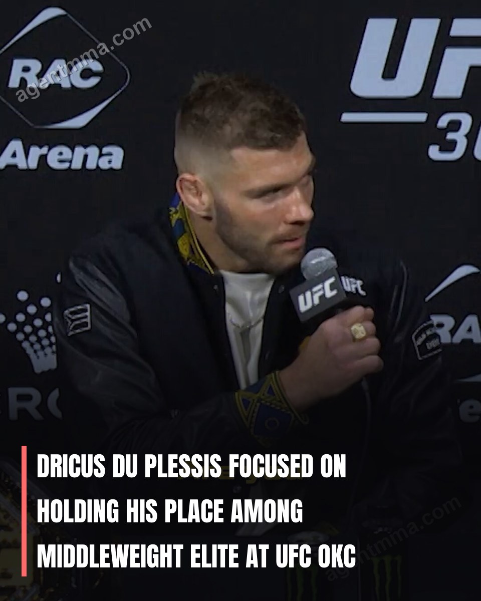 Dricus Du Plessis Focused on Holding His Place Among Middleweight Elite at UFC OKC