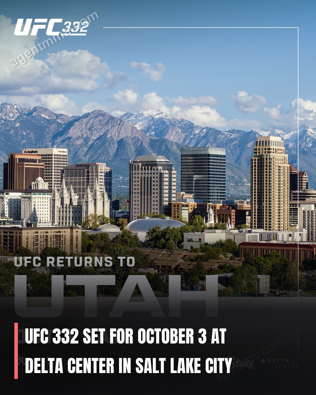 UFC 332 Set for October 3 at Delta Center in Salt Lake City