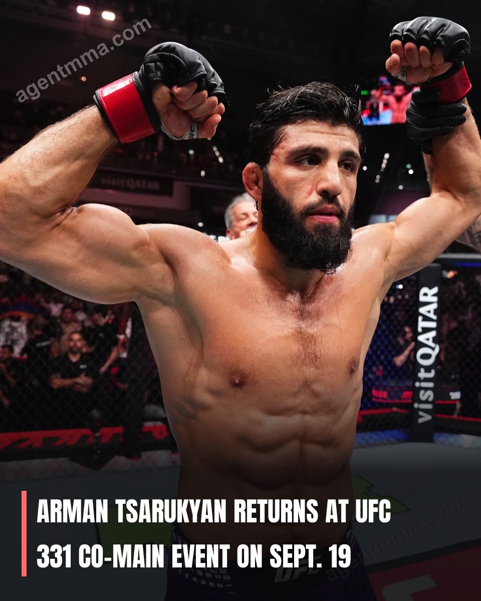 Arman Tsarukyan Returns at UFC 331 Co-Main Event on Sept. 19