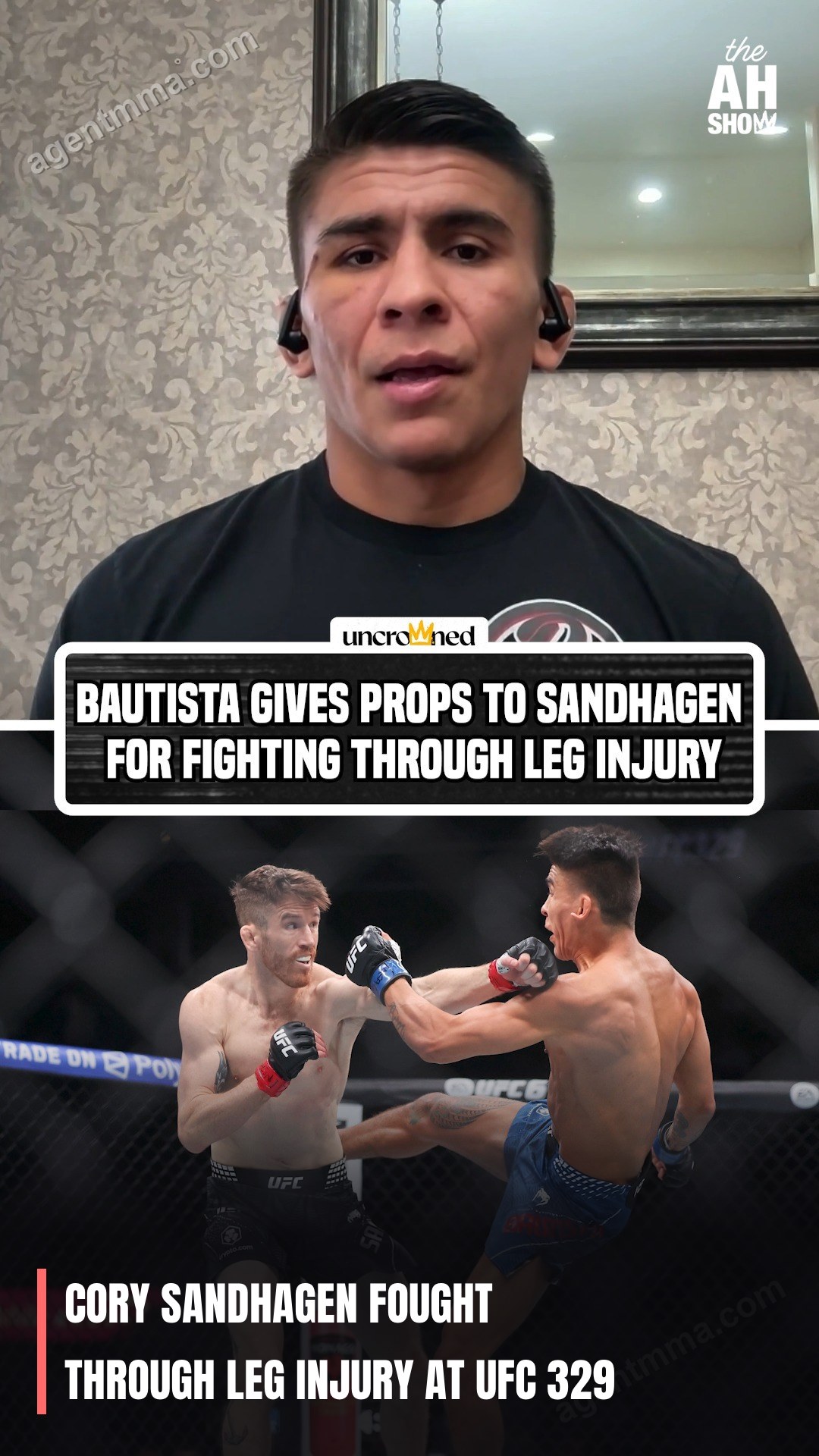 Cory Sandhagen luchó a través de una lesión en la pierna en UFC 329